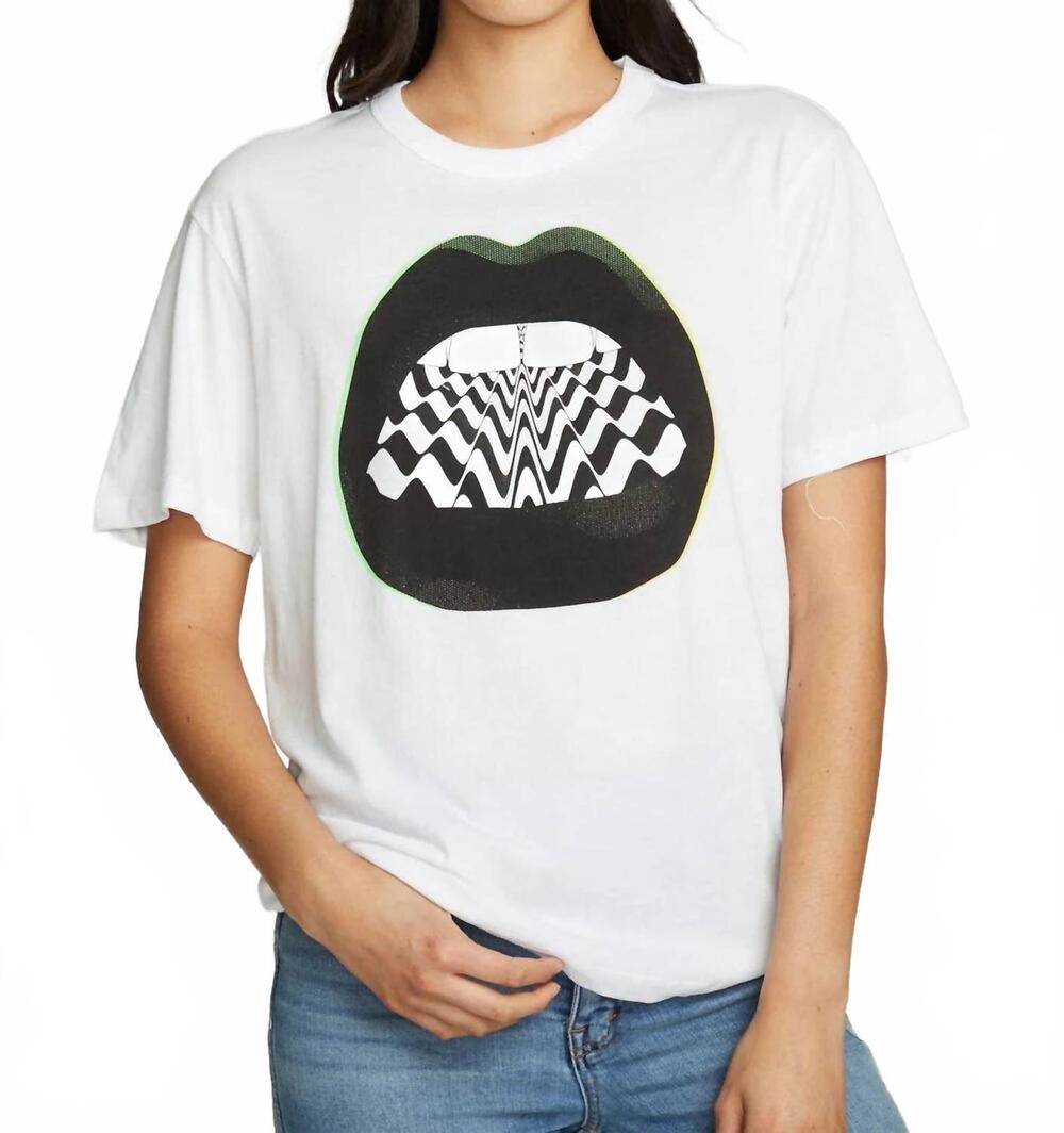 NEW CHASER 80s lips tee in white